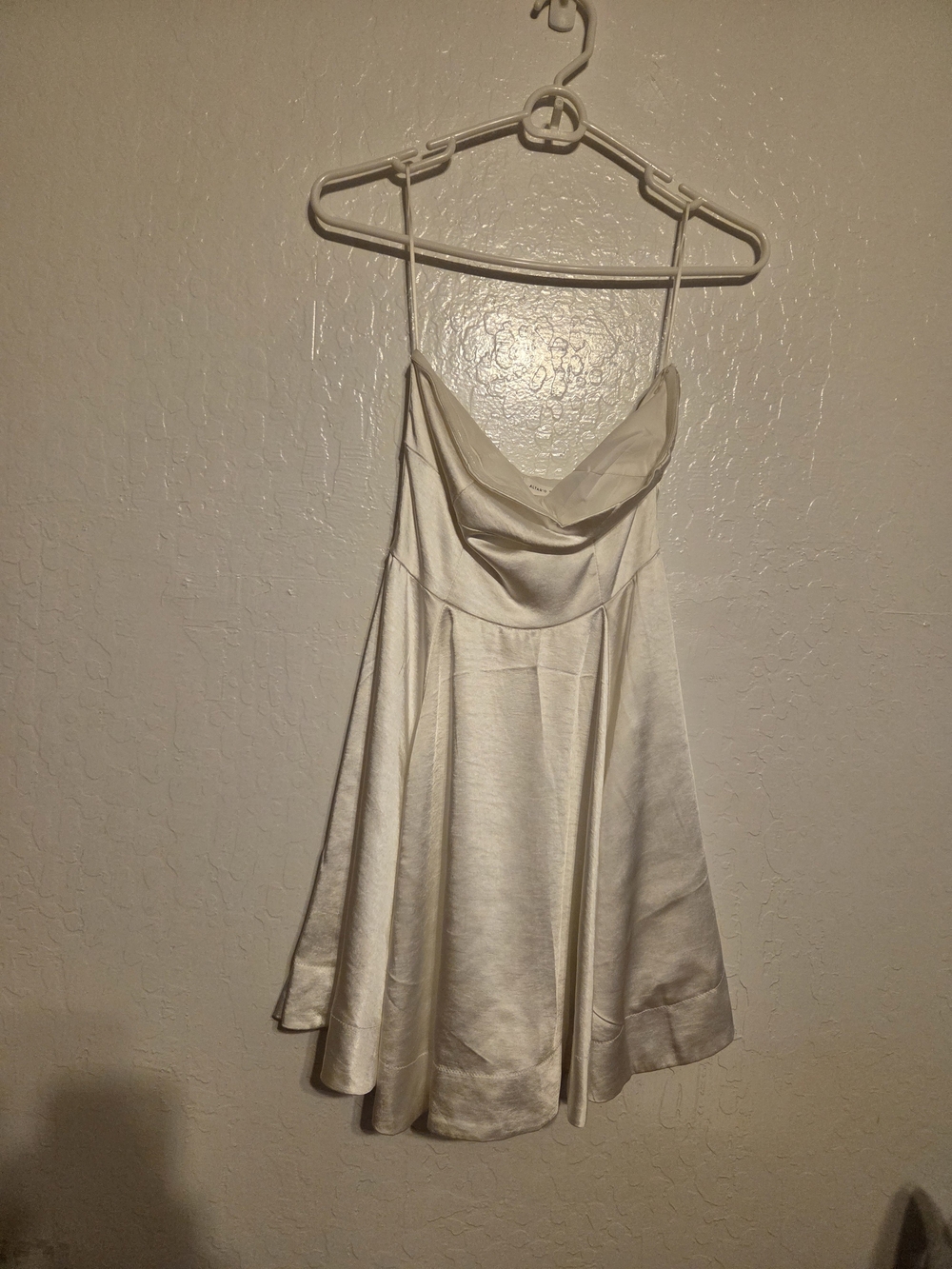 altar'd State white strapless dress satin fit and flare Extra Small